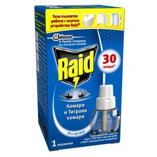 Raid Rezerva aparat electric Liquid impotriva tantarilor 30 nopti, 21 ml